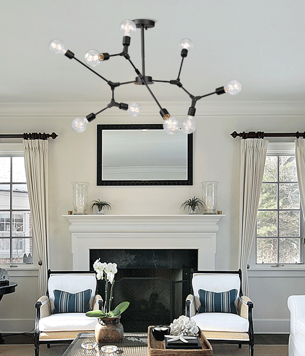 폰트 9등 직부등 펜던트조명 [블랙/브론즈/로즈골드]